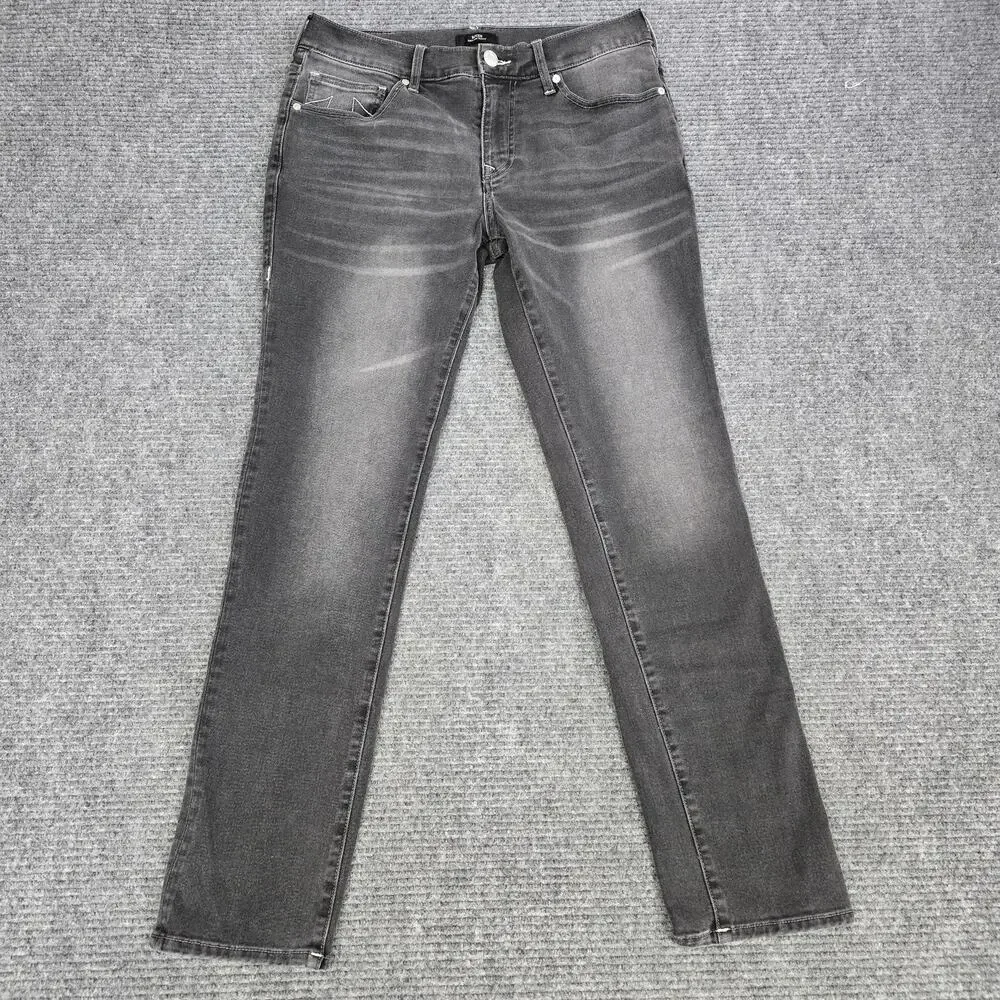 True Religion Rocco Jeans Mens 32x32 Black Gray Relaxed Skinny Horseshoe Stretch